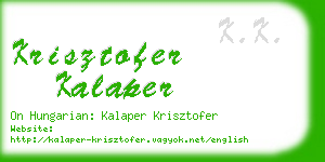 krisztofer kalaper business card